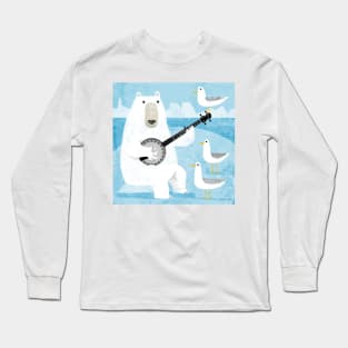 Polar Bear on Banjo! Long Sleeve T-Shirt